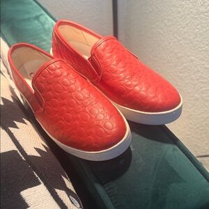Red Coach Slip-On Sneakers